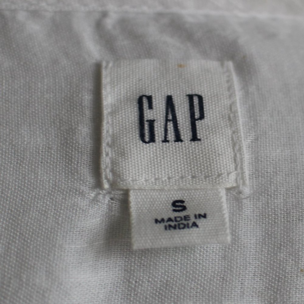 White 3/4 Button Down Collarless Blouse - image 6